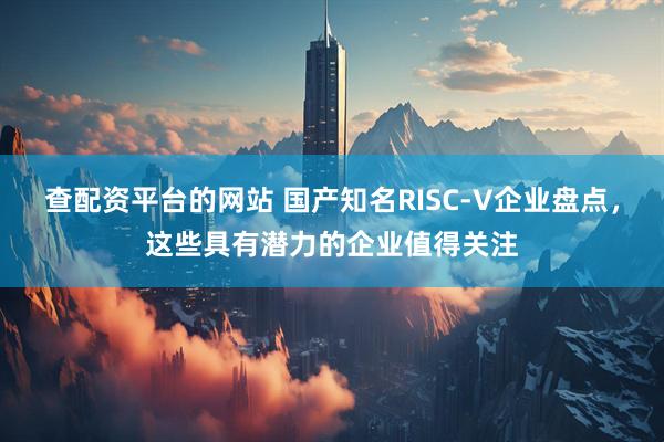 查配资平台的网站 国产知名RISC-V企业盘点，这些具有潜力的企业值得关注